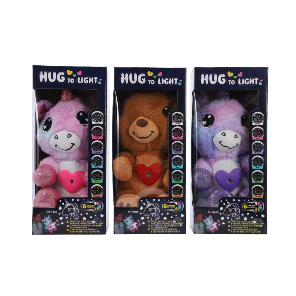 Basic plush hug animal with projector + light