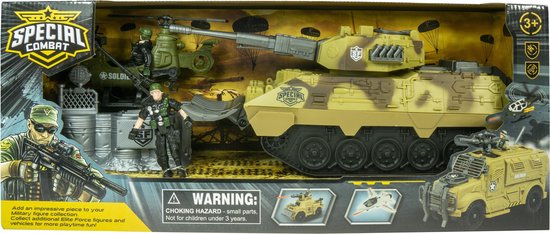 Intro special combat tank with helicopter and various accessories