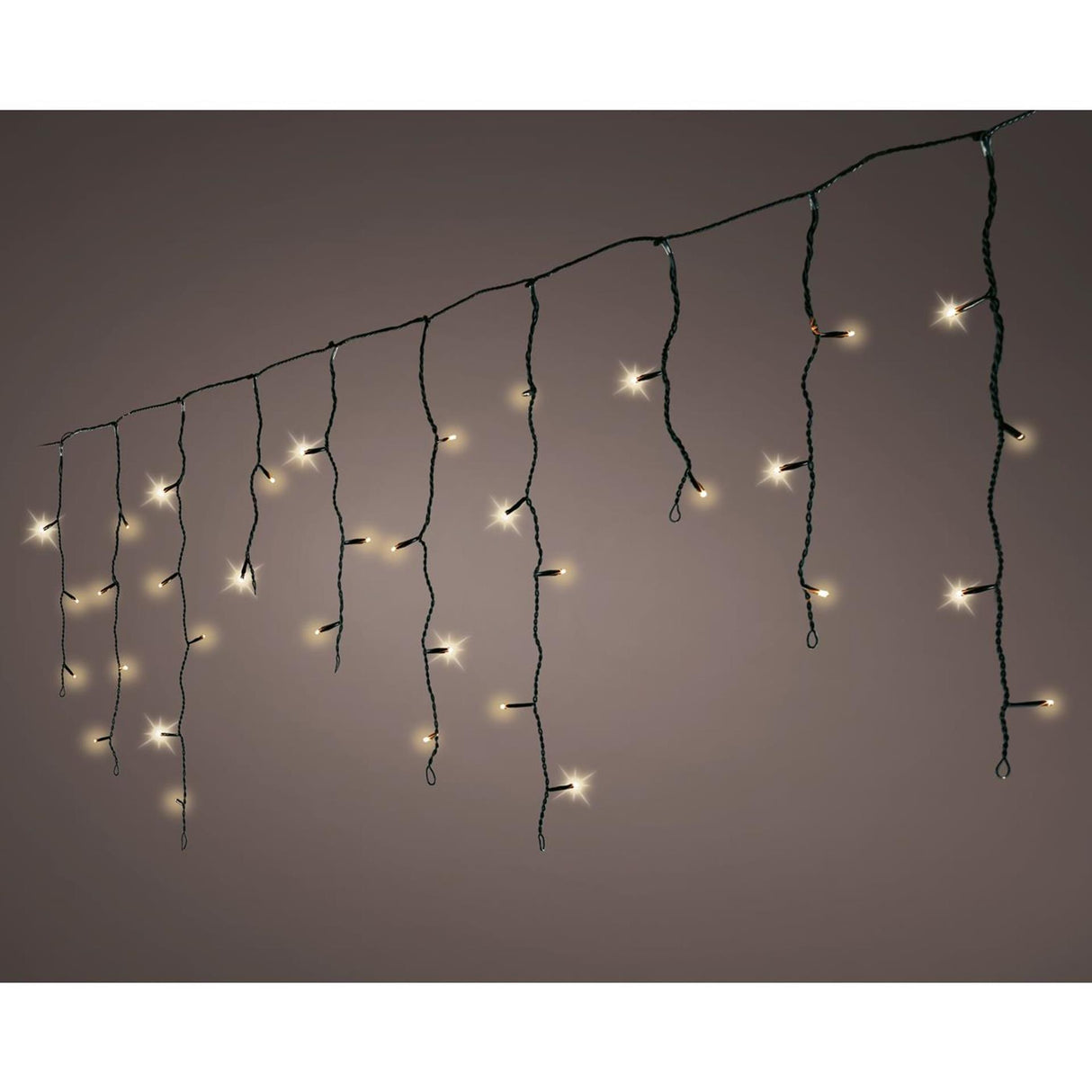 Kaemingk led icicle lights 8 functions twinkle effect outdoor l.1100cm