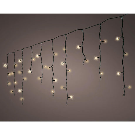 Lumineo led ijspegelverlichting 259led 1100cm 8 functie twinkel effect 8uur timer zwart soft gold buiten