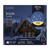Kaemingk led icicle lights 8 functions twinkle effect outdoor l.1100cm