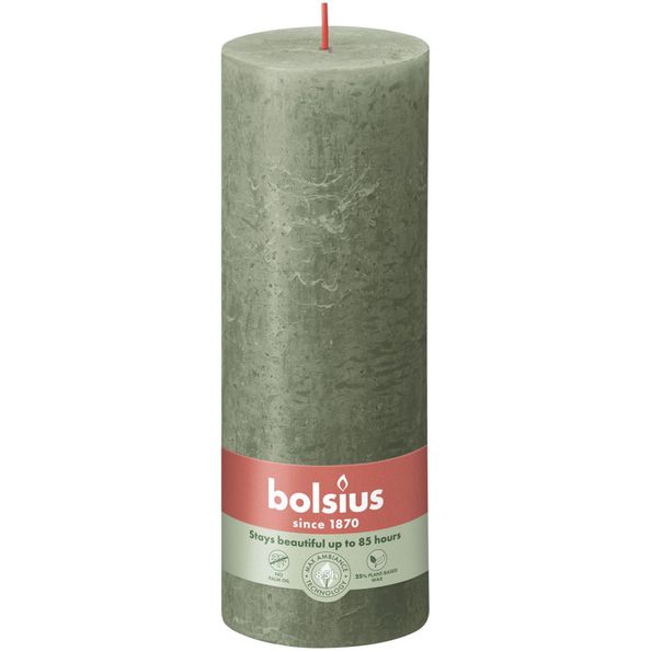 Bolsius rustic pillar candle fresh olive ø68x190 mm 85 hours (4 pieces)