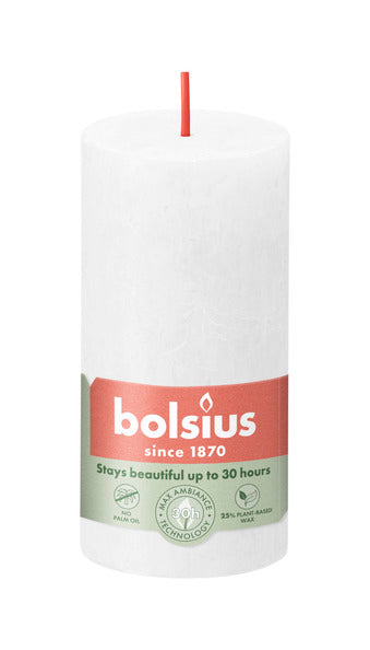 Bolsius rustic pillar candle cloudy white ø50x100 mm 30 hours (8 pieces)
