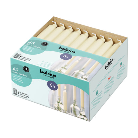 Bolsius professional bistro kaars ivoor 180 21.3mm 6 branduren (45 stuks)