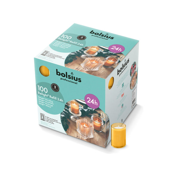 Bolsius prof relight navul 24h amber (100 stuks)