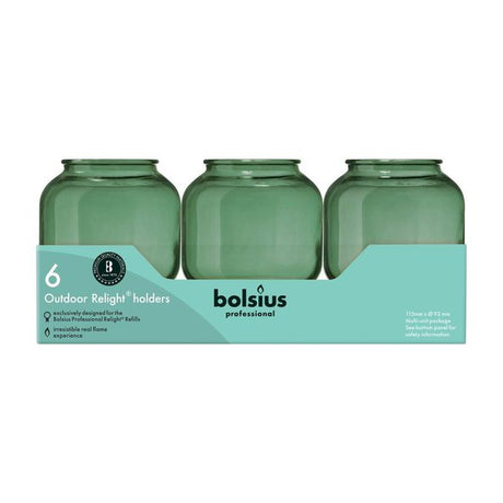 Bolsius professional relight houder olijfgroen sphere ø74x87 mm (6 stuks)
