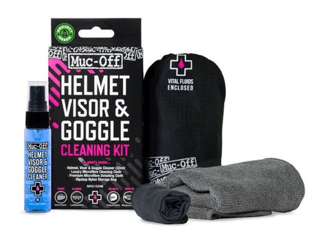 Muc-off cleaning wipes cleaning set helmet visor spray microfibre cloth