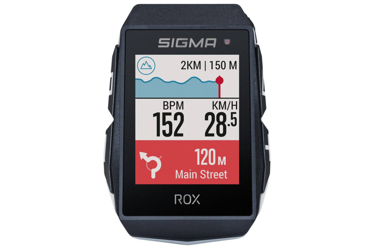 Sigma ROX 11.1. EVO GPS ZWW Wäiss Standard Lingeren + USB-C Lading Kabel