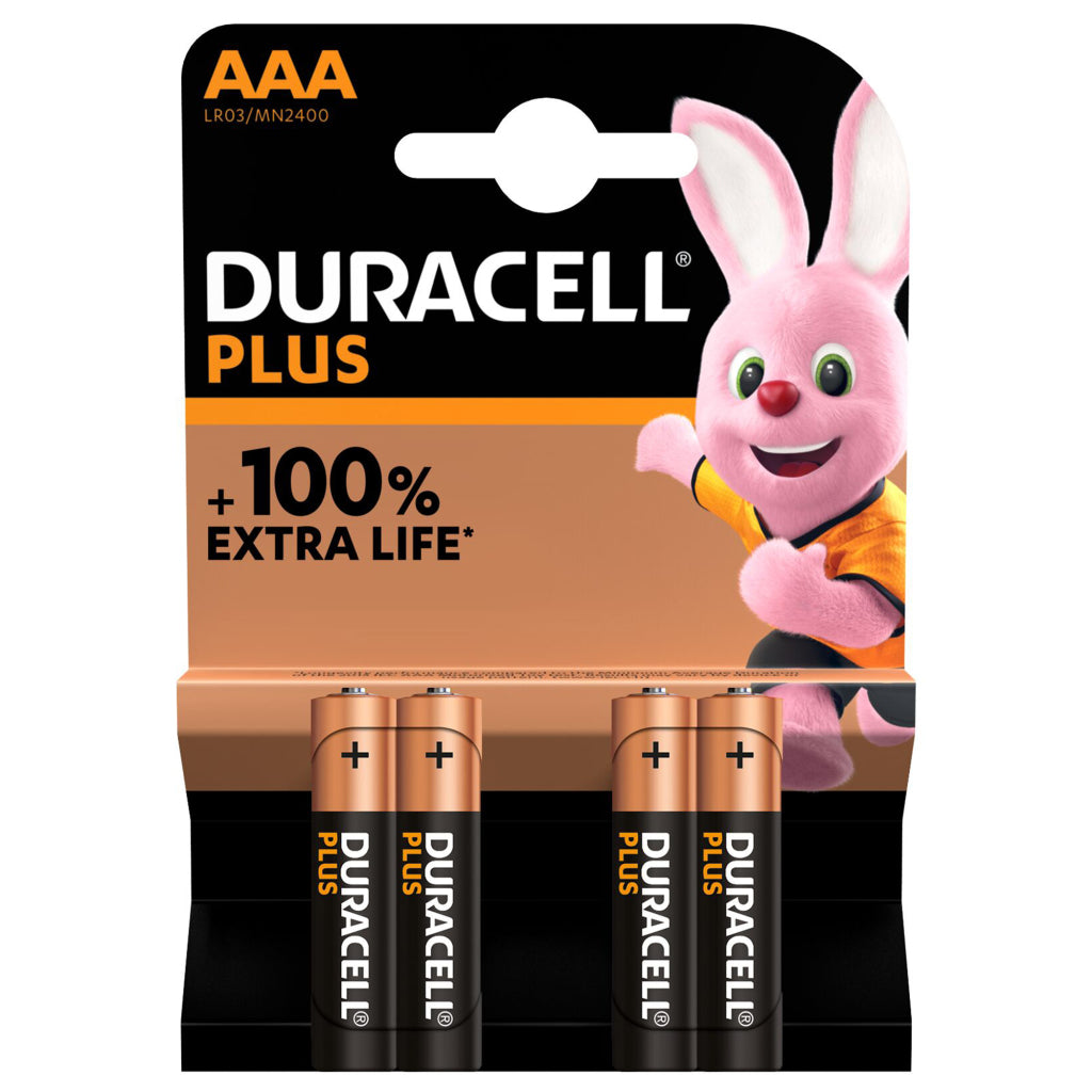 Duracell Battery Plus Power Mini Penlite LR03 AAA pr. 4 på kortet