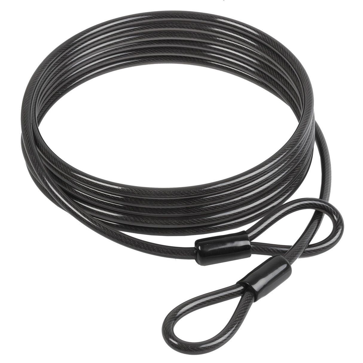 Sheet cable 5m x 10mm with double loop black