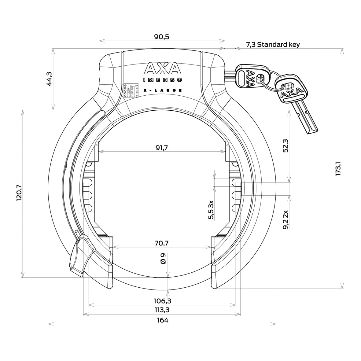 Ringslot Axa Imenso X-Large Black (Card)