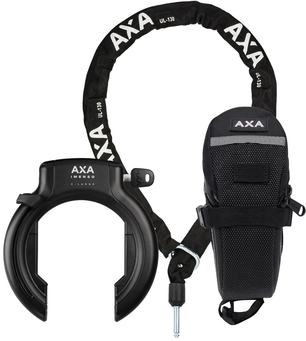 Axa Set Ringslot Imenso XL +insteekketting ULC 130 Bag zwart