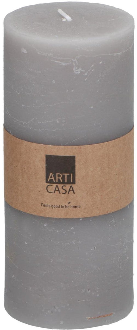 Arti casa stompkaars ø7 x 16 cm - 65 branduren - grijs
