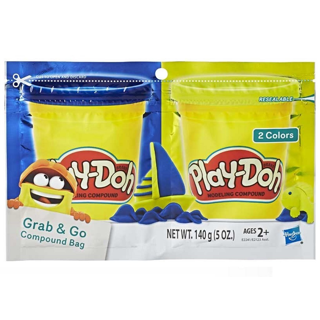 Play-Doh Grab and Go Compound Bag + 2 colors of clay