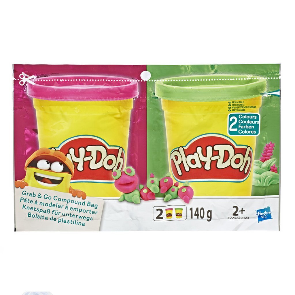 Play-Doh Greifer und Go Compound Bag + 2 Farben des Tons