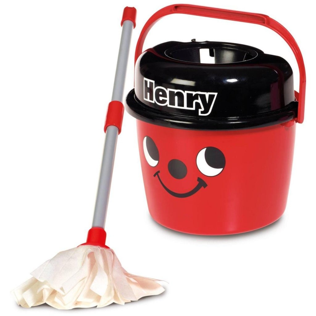 Grunnleggende numatisk liten hjelper Little Henry Mop and Bucket Red