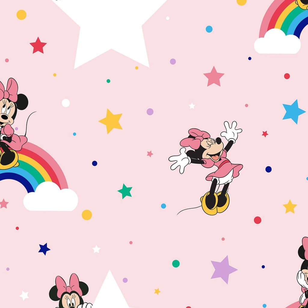 Noordwand Noordwand Wallpaper @ Home Rainbow Minnie Pink