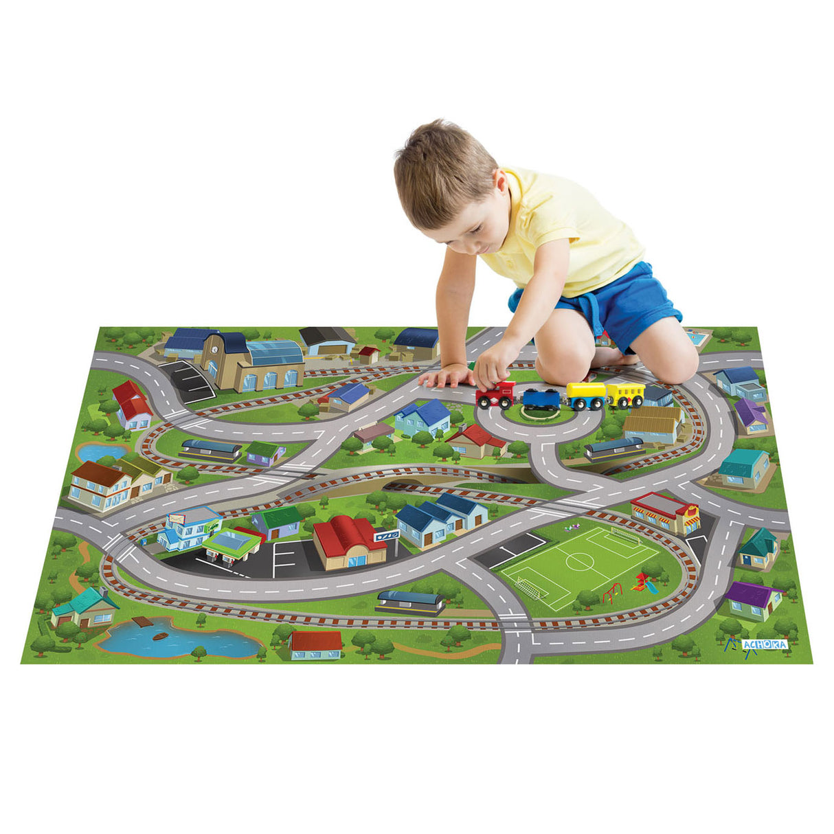 Acheka Play Dress Train Station, 100x150 cm