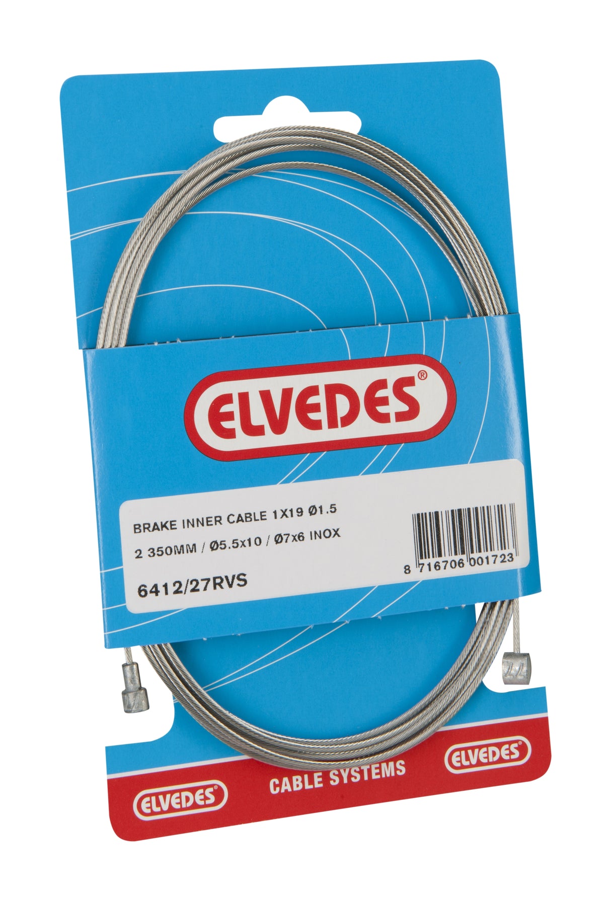 Câble de frein Elvedes en acier inoxydable par tonnes (6412 27RVS)