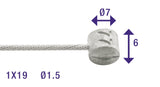 Elvedes Rem binnenkabel 5000mm RVS ø1,5mm T-nippel (op kaart)