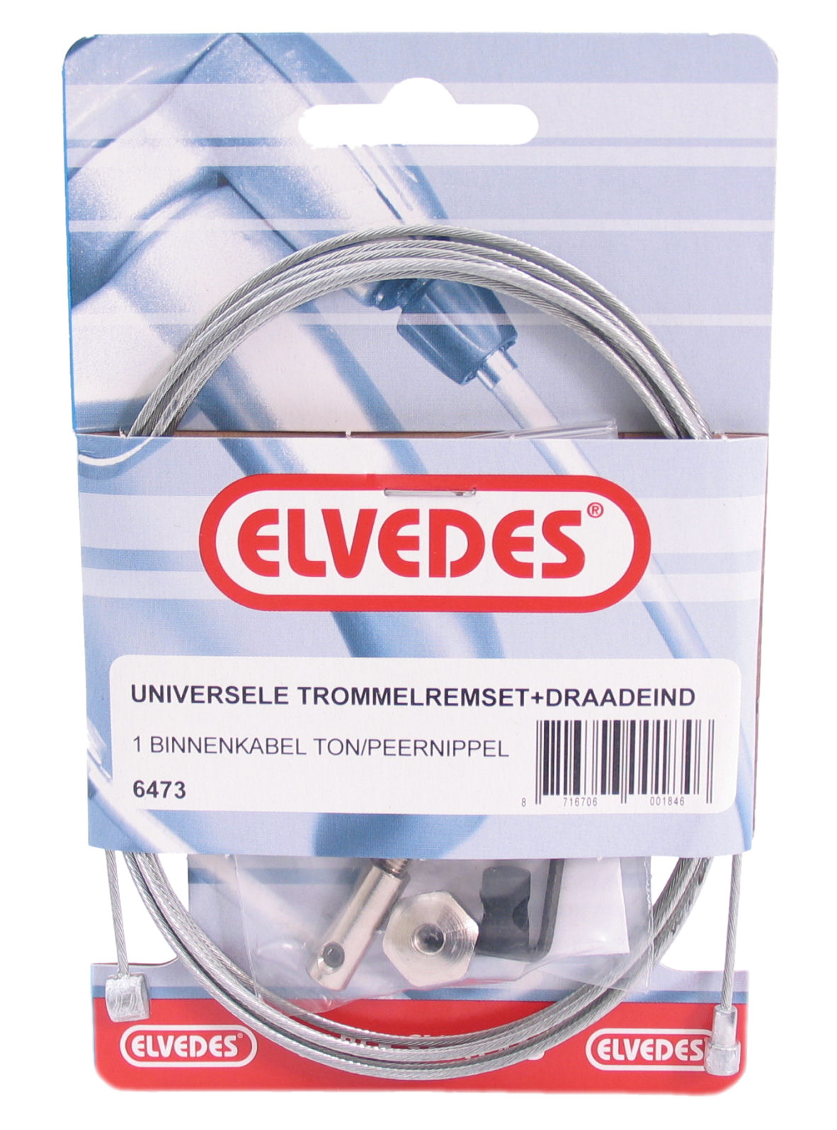 Elvedes drum brake inner cable 2250mm galvanized with parts (on map)