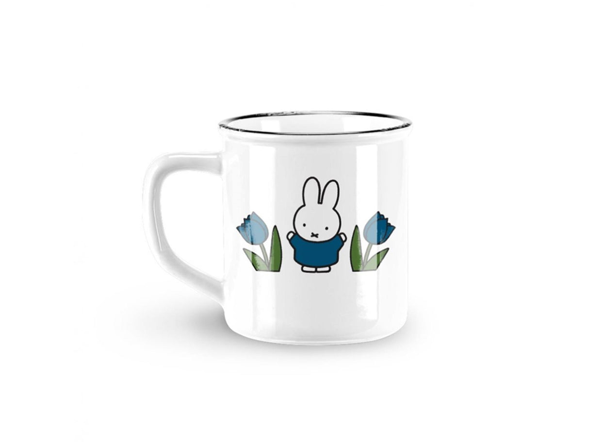 Mug Miffy tulipes Ø8xh7,5cm céramique bleue