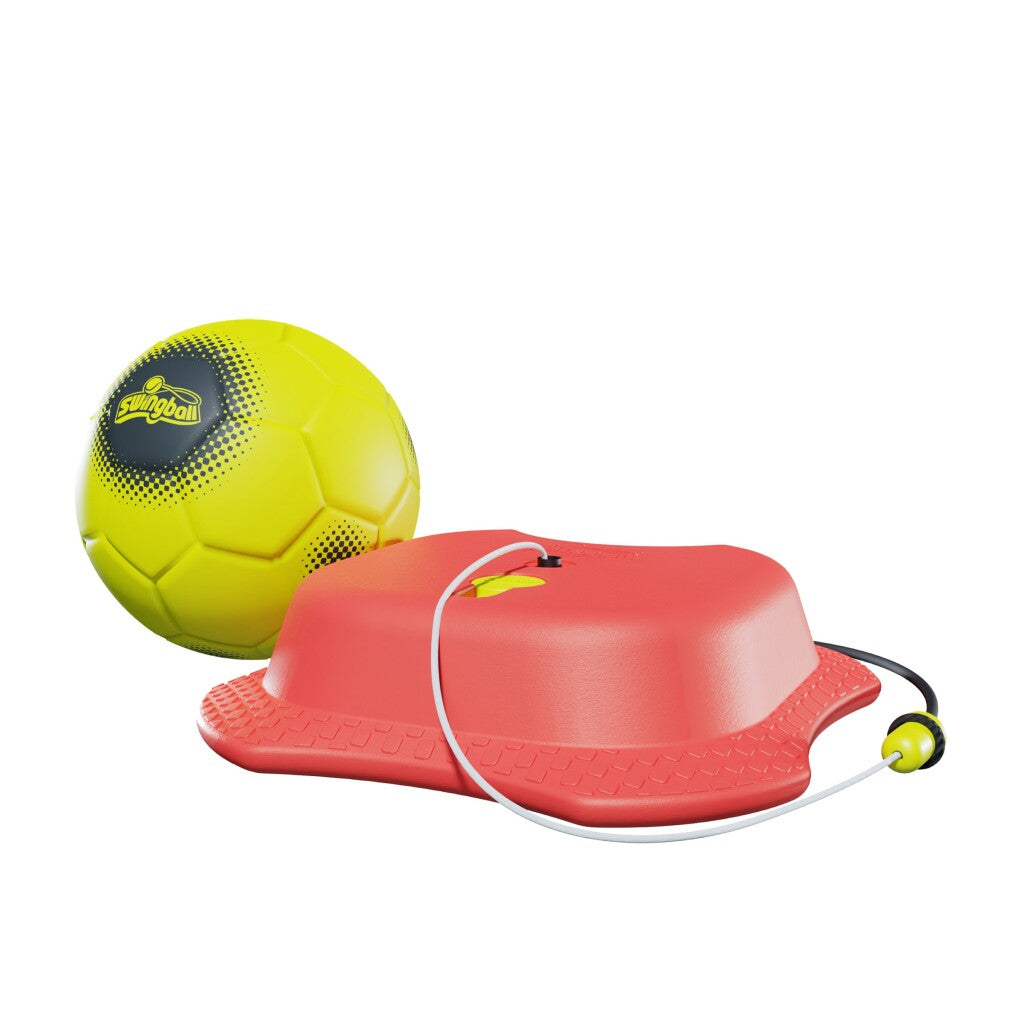 Mookie Reflex Voetbaltrainer met All Surface Basis Rood Geel