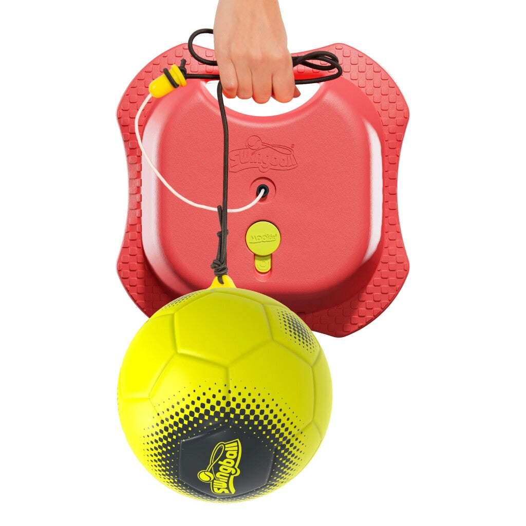 Mookie Reflex Voetbaltrainer met All Surface Basis Rood Geel