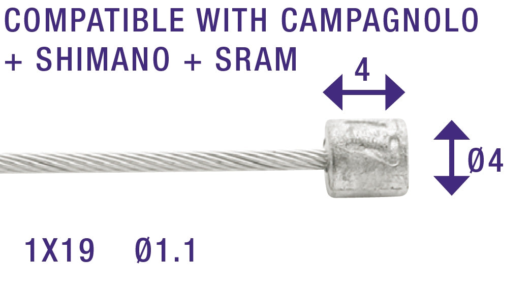 Derailleurour-bannen Cable 1.1 mm Sëlwer 2250 mm