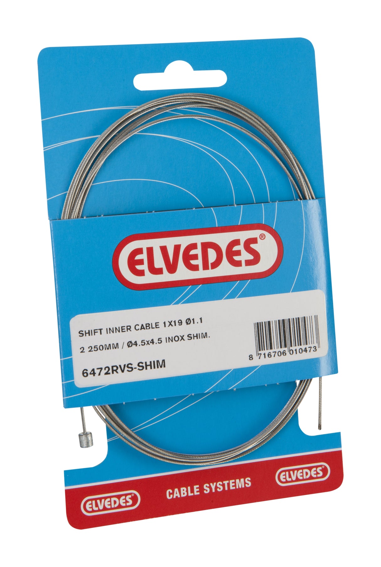 Elvedes Versnellingsbinnenkabel 2.25 m 1,1 mm 6472 zilver