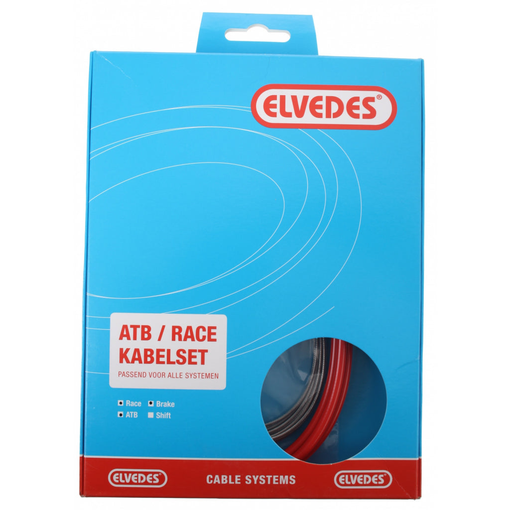 Elvedes Rem kabelkit ATB race compleet rood (in doosje)