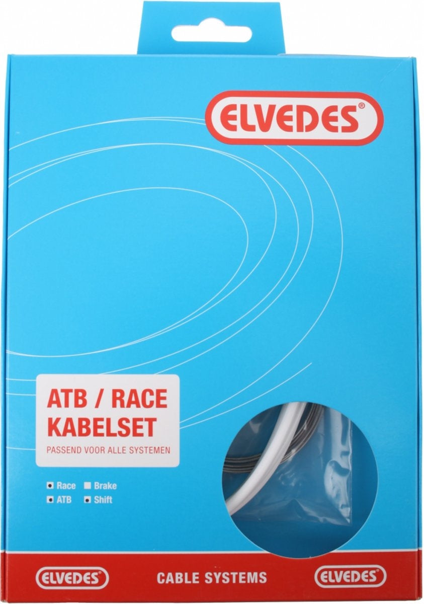 Elvedes Schakel kabelkit ATB Race compleet wit (in doosje)