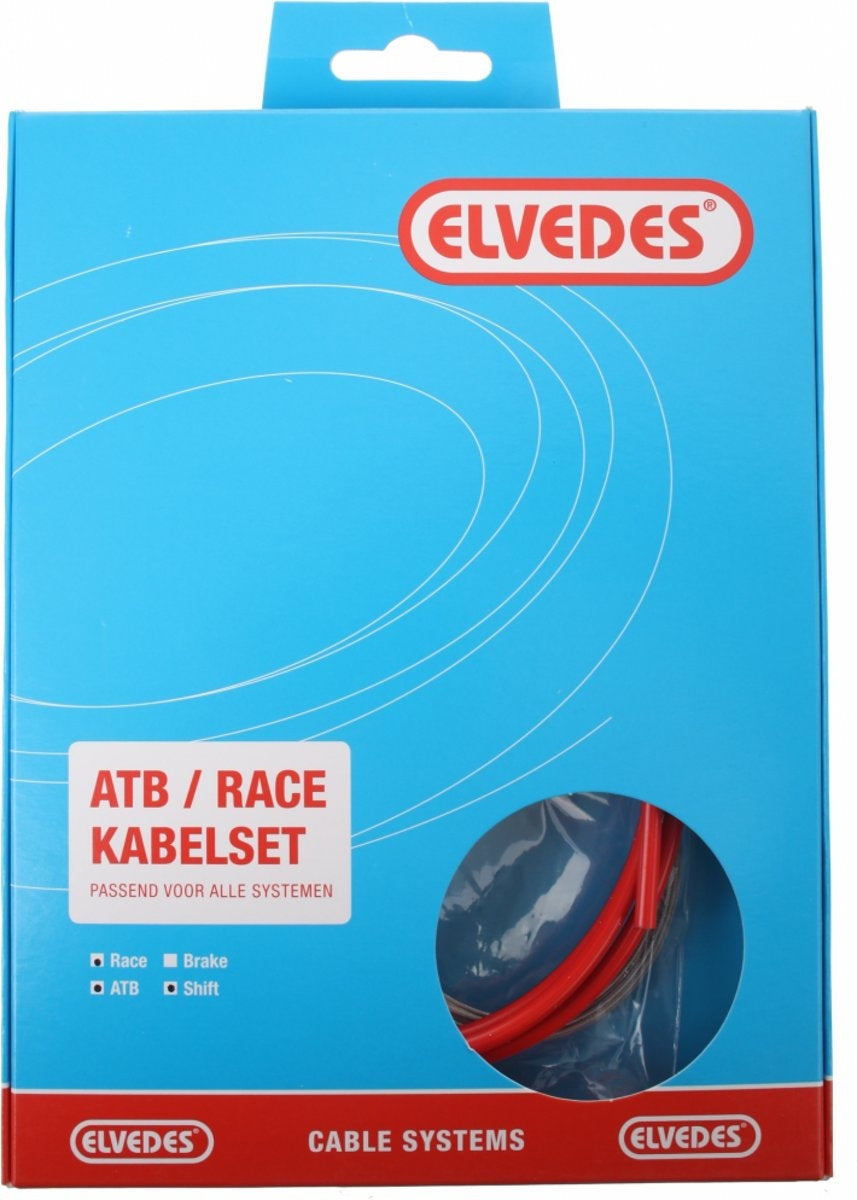 Elvedes Schakel kabelkit ATB race compleet rood (in doosje)