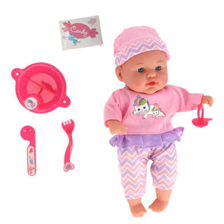 Meng schéin Poppenzëmmer Poppe 31 cm 4 Kläng + 5 Accessoiren meng schéin Poppenzëmmer | 2 stk