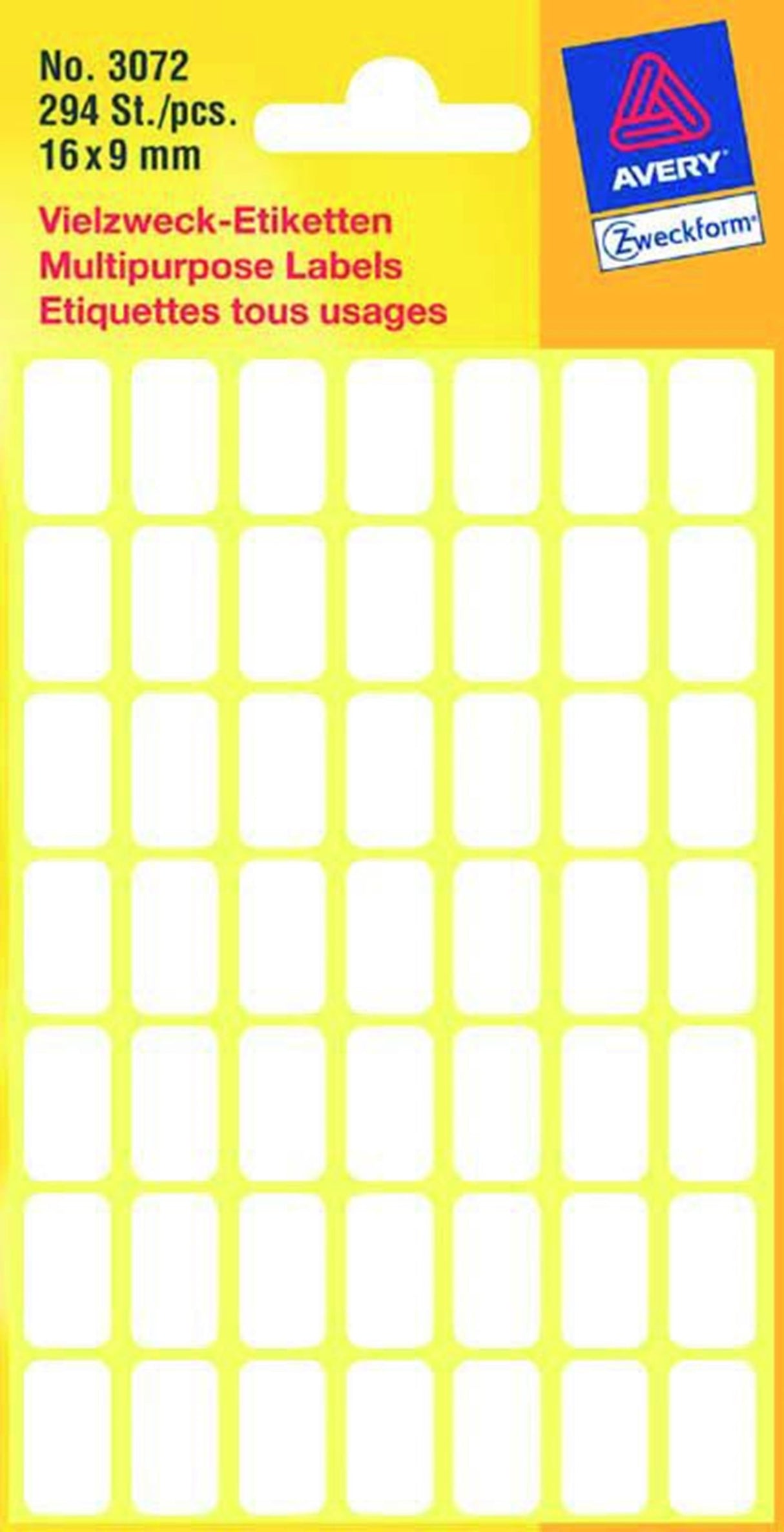 Label white 16x9mm pack of 10 pieces