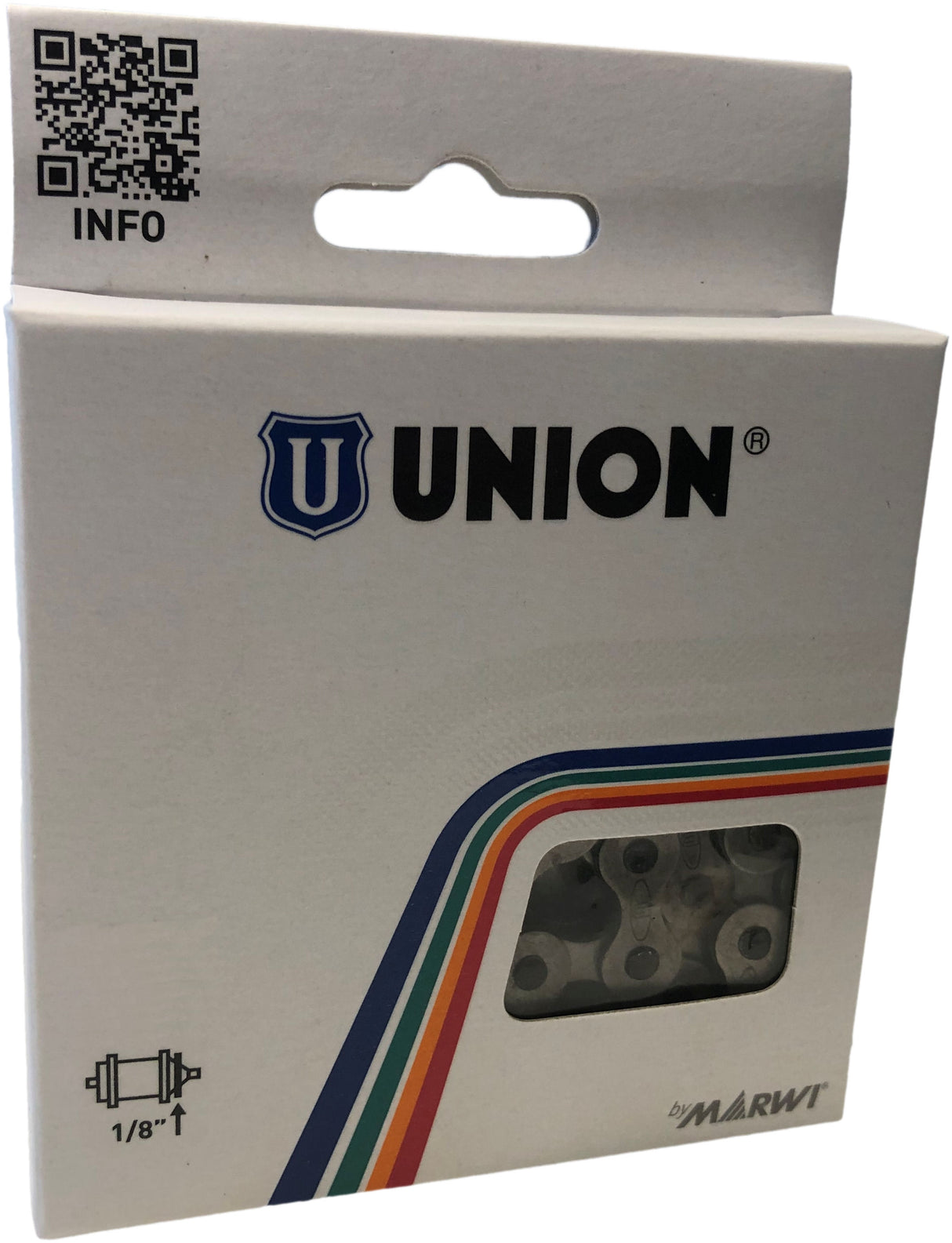 Union Anti Roes Fietsketting 1 2x1 8 112 schakels Titanium Grijs