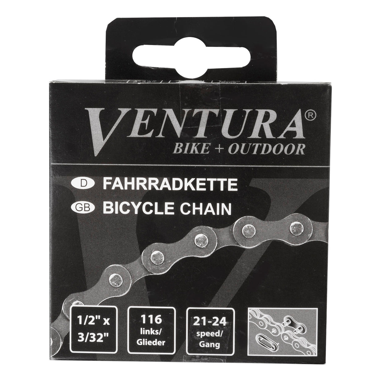 Ventura halskjede 8 hastighet, 1 2x3 32 116L Gray Brown (Hanging Pack)