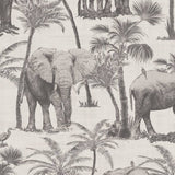 Dutch Wallcoverings Dutch Wallcoverings Wallpaper Elephant Elephant Grove charcoal colored