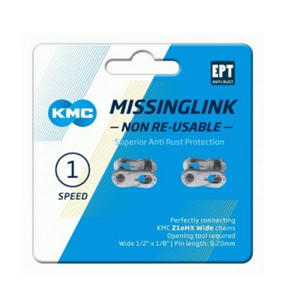 KMC Schakel WideKMC Missinglink Z1EHX NR EPT - Lock de cadena de bicicletas, 2m, negro