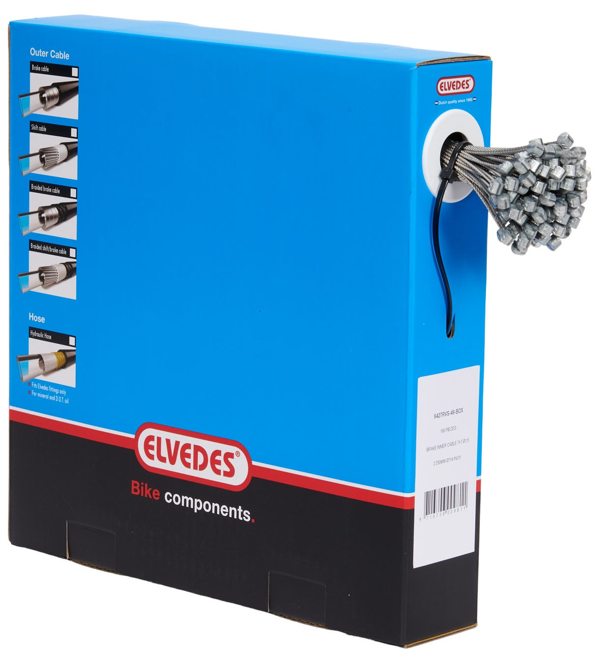 Elvedes Cable de freno Acero inoxidable 2250 mm 6427RVS-49-Box (100 piezas)