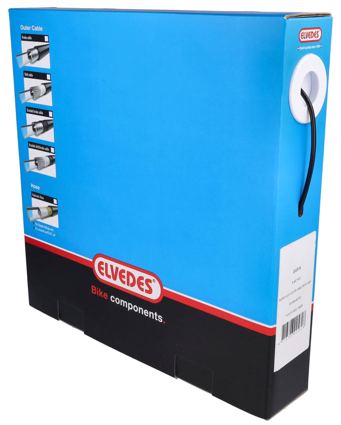 Elvedes Dropper buitenkabel 3,65mm rol 30m zwart superflex