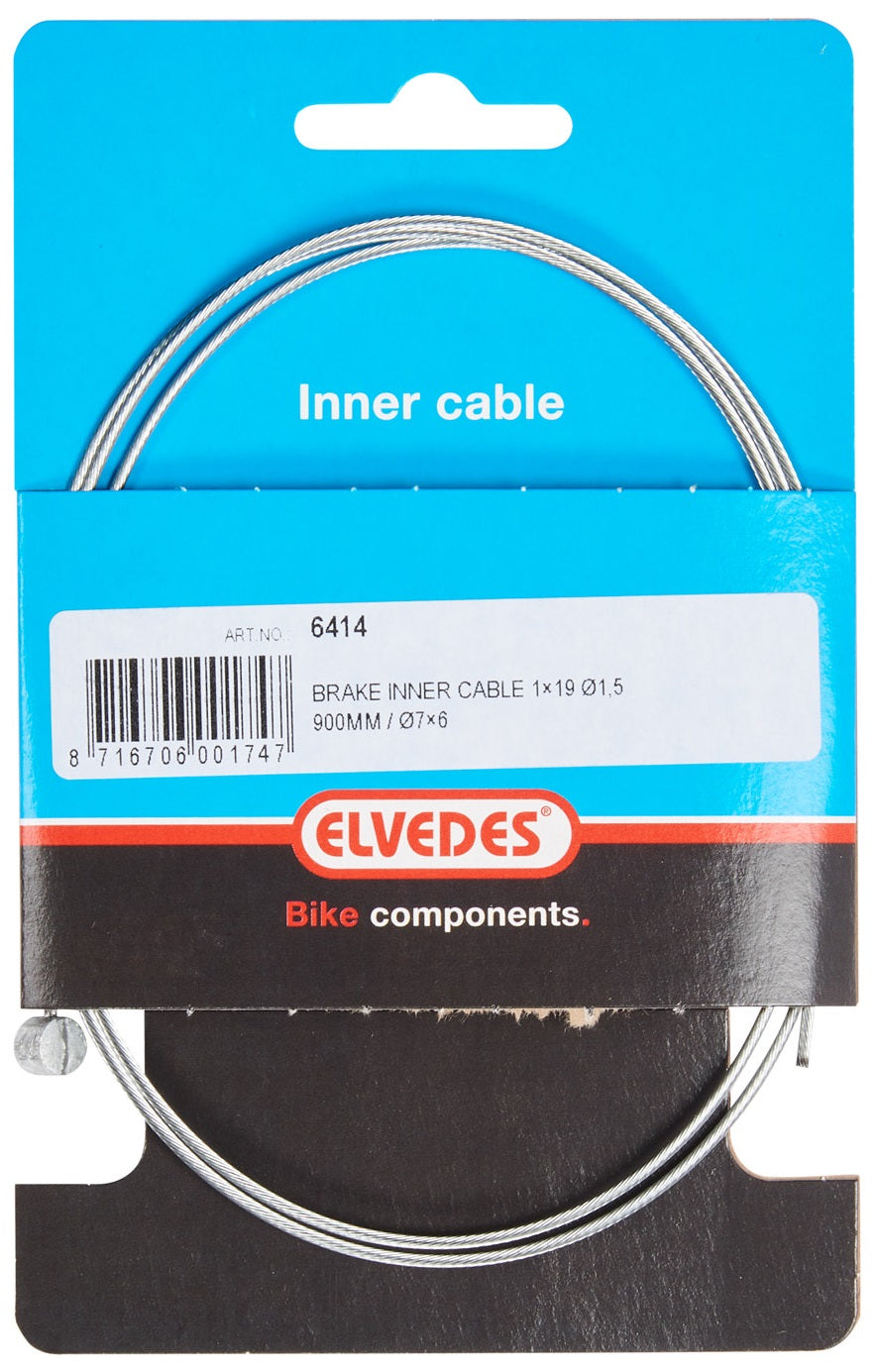 Elvedes REM Binnenkabel 900mm 1 × 19 wire galvanized Ø1.5mm with t-nipple Ø7 × 6mm