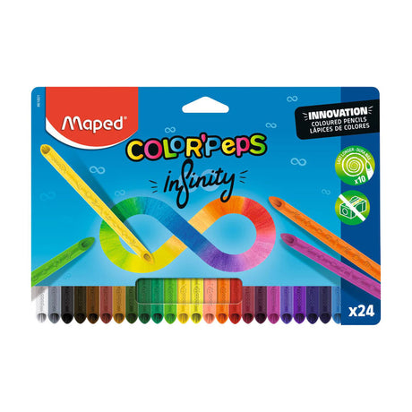 Quantore coloured pencil maped color peps infinity set 24 colours