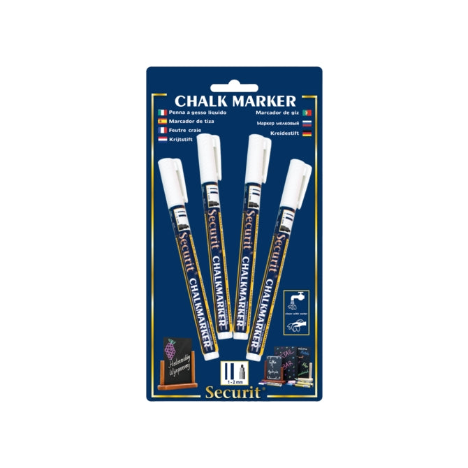Quantore Kräidmarker Ronn wäiss 1-2mm, 4 Stéck