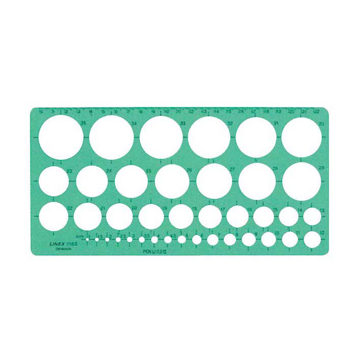 Quantore circle template green, 39 circles