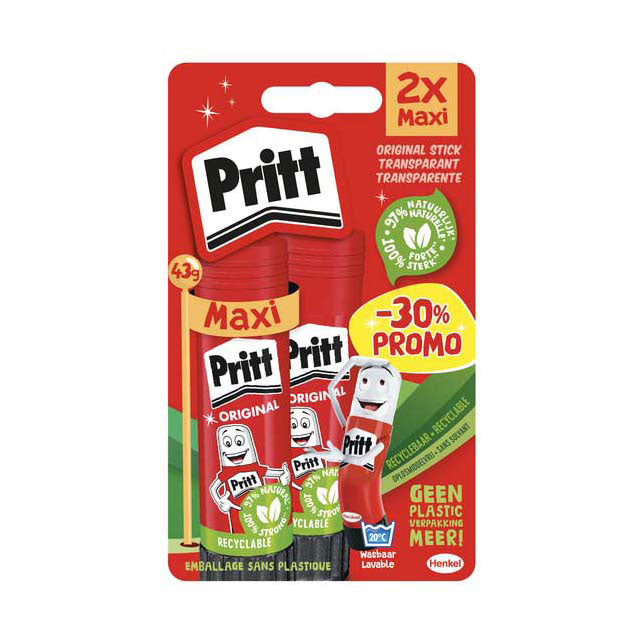 Quantore glue stick pritt stick original 43gr, 2 pcs.