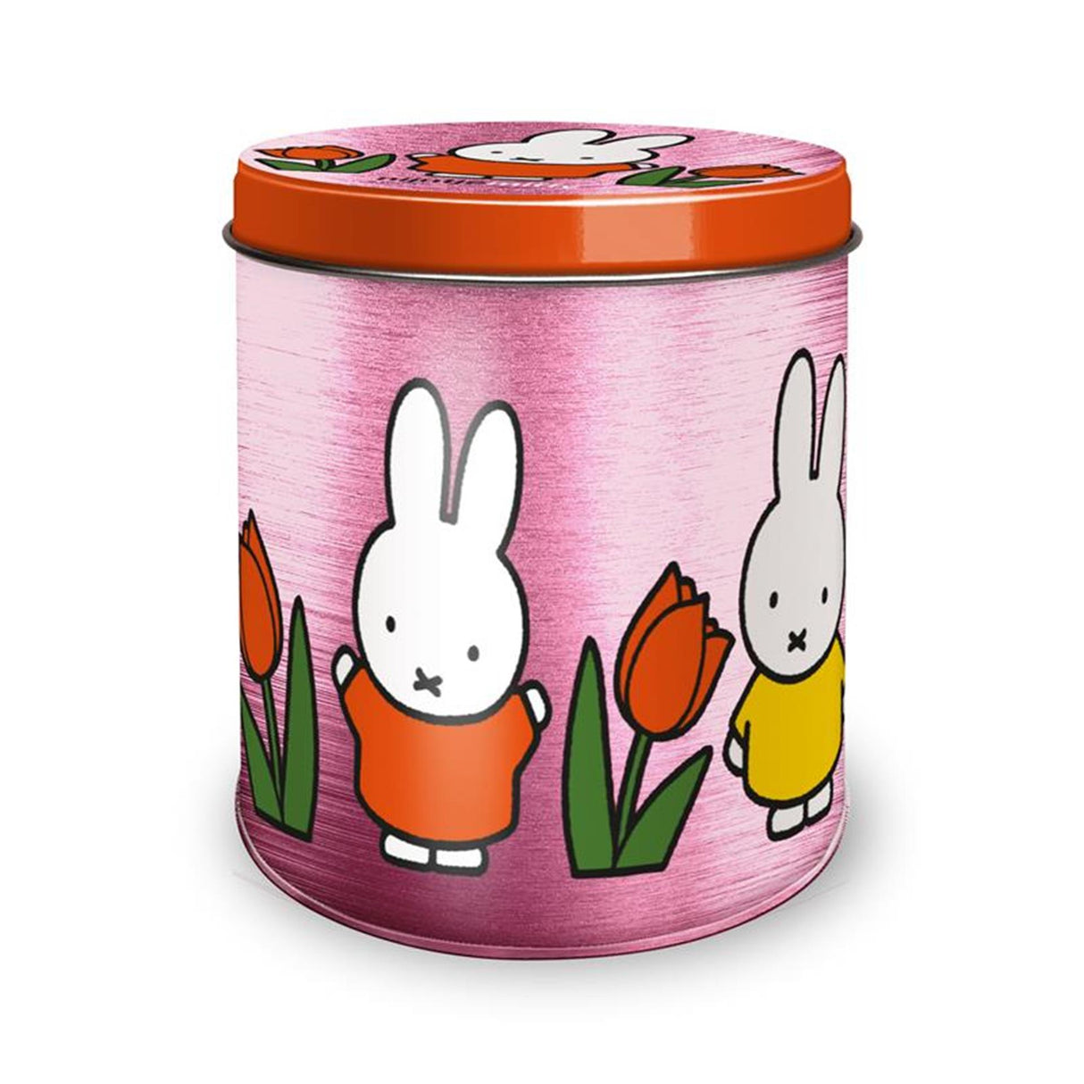 Miffy storage tin tulips pink Ø10x11.5cm