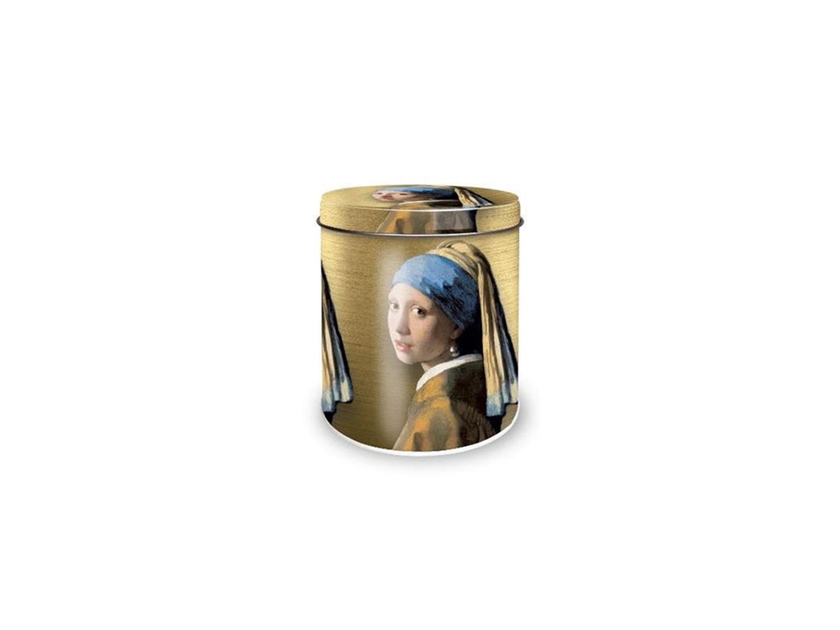 Storage tin girl with a pearl 10x11.5cm