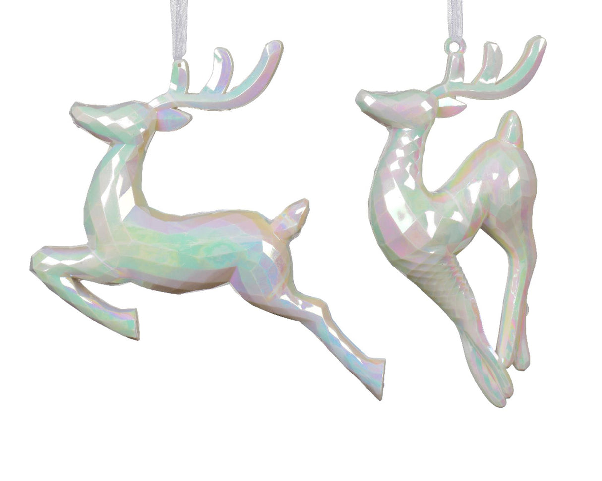 Decoris kersthanger hert iriserend kunststof 4x18x16cm