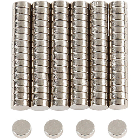 Creativ company powerful magnets “ndfeb”, d 5 mm, thickness 2 mm, 100 pieces 1 box